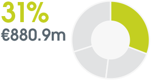 pie chart: 31% €880.9m